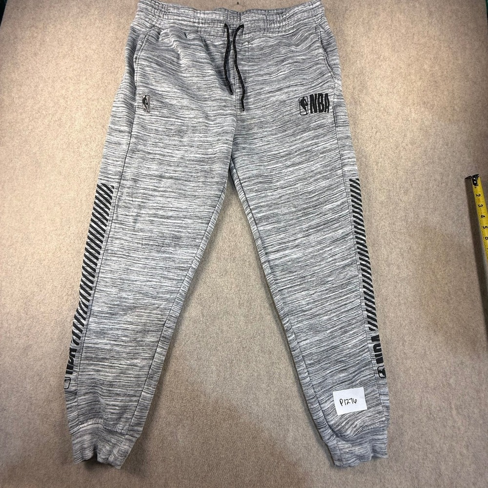 NBA Mens Space Dye Joggers Grey Black Logo Graphic Sweatpants XL